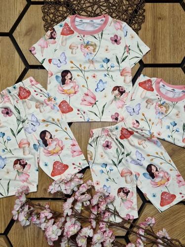 تیشرت شلوارک دخترانه پری و قارچ